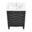 Cascade 24" Freestanding Bathroom Vanity in Black with White Scratch Resistant Ceramic Sink Top-98796173