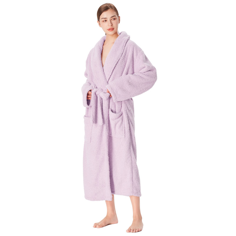  Peignoir de cheville avec poches, M, Mauve