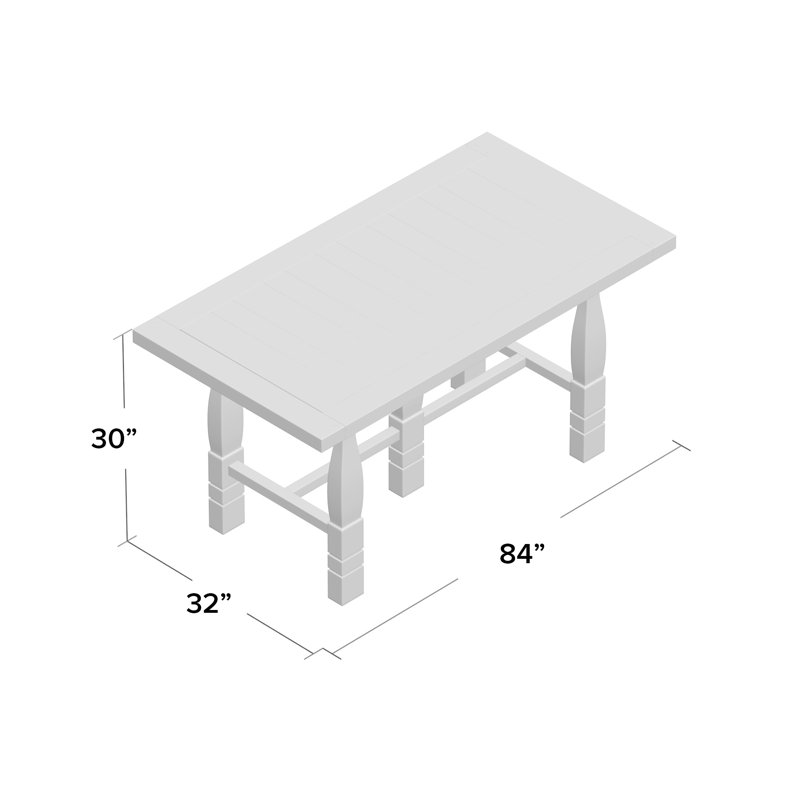 CiaoBella Dining Table, Flaky White Top/Black Base
