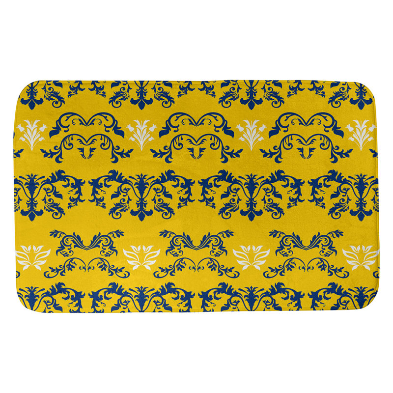 Tapis de salle de bain LA Football, Bleu royal / or / blanc, l 17 po x L 24 po