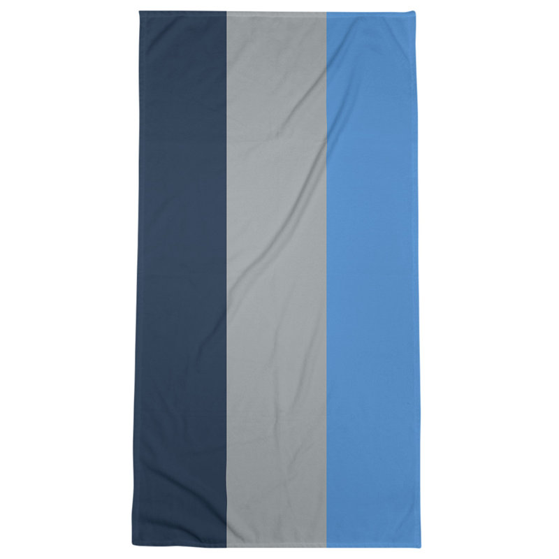 Bath Towel, Blue/Gray/Navy Blue