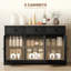 Buffet 46,5 "avec 3 portes de grange et 3 tiroirs - noir