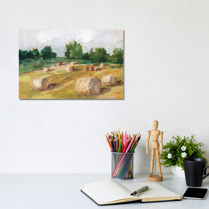 Hay Field I by Ethan Harper - Wrapped Canvas Painting, 20.32 cm H x 30.48 cm W