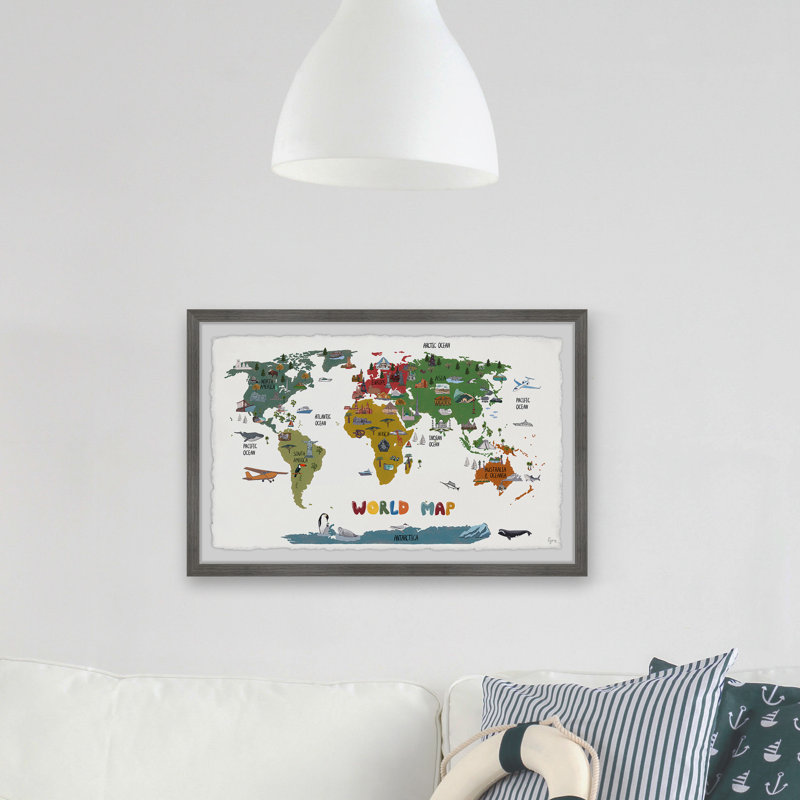 World destination, reproduction encadrée, H 12 po x l 18 po x P 1,5 po