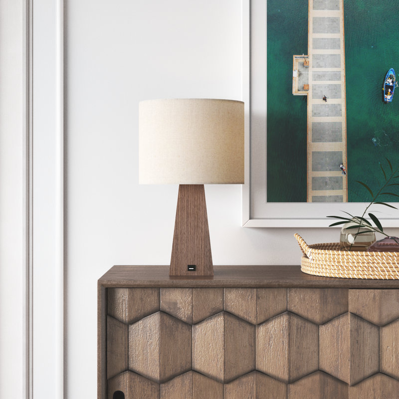 Lampe de table Lashaun, Beige