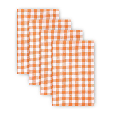 Gingham Check - 100% Pure Linen Dinner Napkins