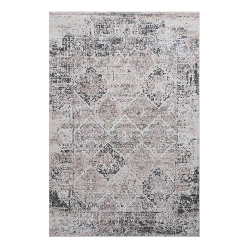 LOOM & LUXE Collection 5X7 Cream/Traditional Non-Shedding Living Room Bedroom Dining Home Office Stylish And Stain Resistant Area Rug