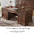 70.87"American solid wood brown office writing desk