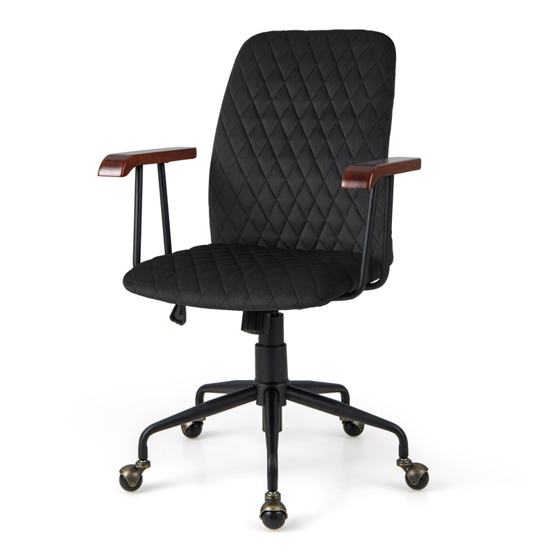 Milaina Velvet Office Chair, Black