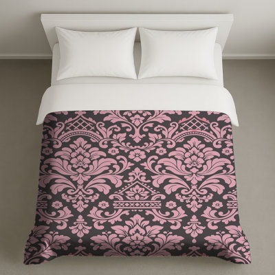 Housses de couette à motif damassé rose