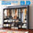 Mannuel Metal Clothing Rack with Fabric Covered and Adjustable Shelves