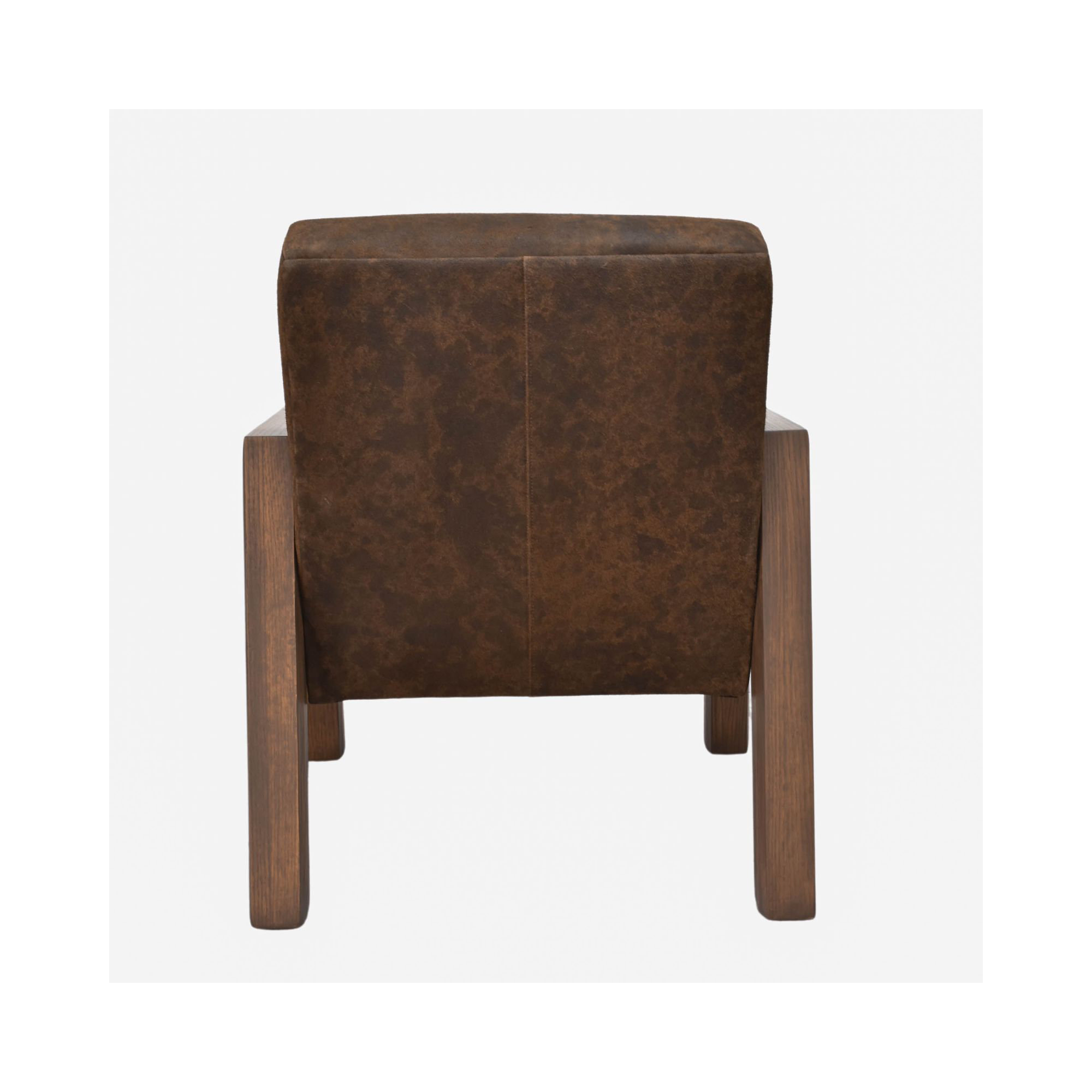Waylon Top Grain Leather Accent Arm Chair, Brown