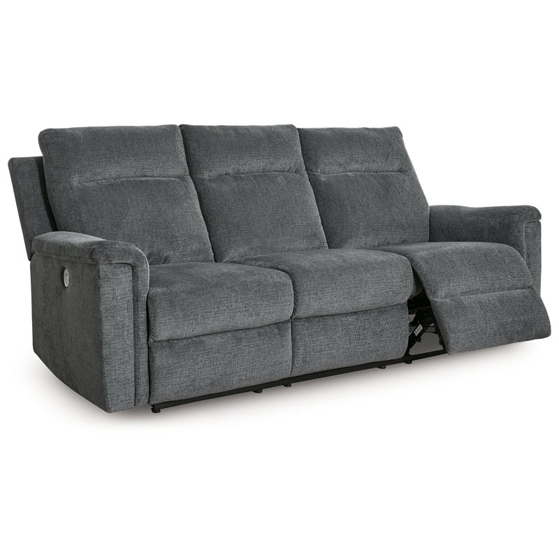 Canapé, causeuse et fauteuil inclinable électrique Barnsana, Gris foncé