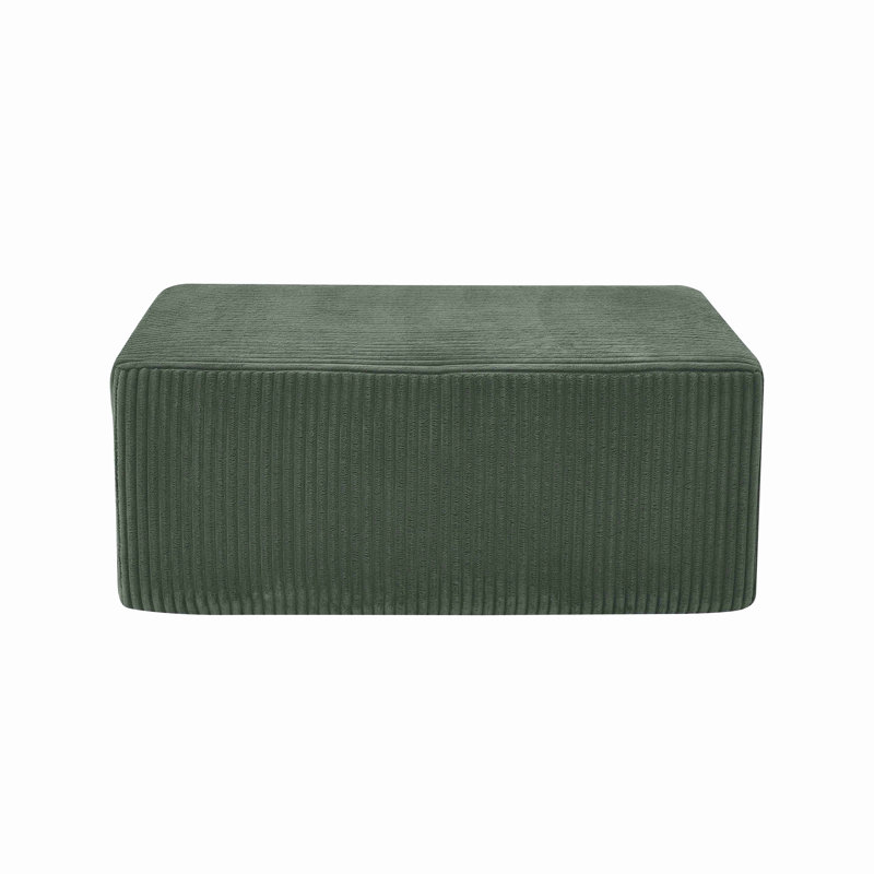 Full Compressed Corduroy Upholstered Ottoman