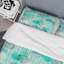 Motif à rayures vertes et grises - Ensemble de housse de couette abstrait - Microfibre de polyester