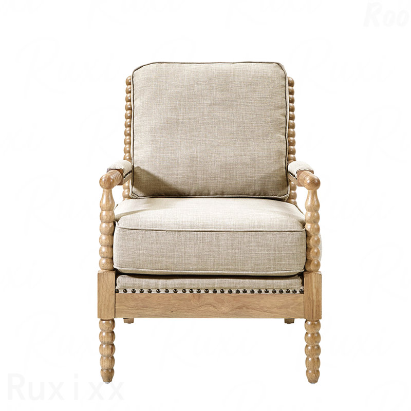 Fauteuil d'appoint avec accoudoirs idéal pour les chambres à coucher relaxantes - Accent, Polyester gris, Brun