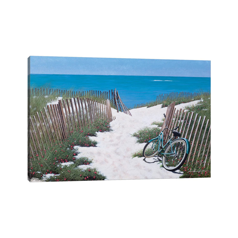 Beach Bike I by Zhen-Huan Lu - Painting on Canvas, 20.32 cm H x 30.48 cm W, Wrapped Canvas