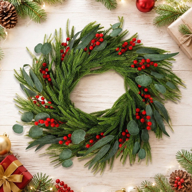 Couronne de porte 15,75 po Eucalyptus