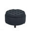 Repose-pieds de rangement rond 25 "avec plateau, capitonné - noir-130176358