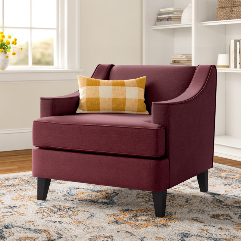 Rhinebeck Upholstered Linen Armchair, Pewter Grey Linen