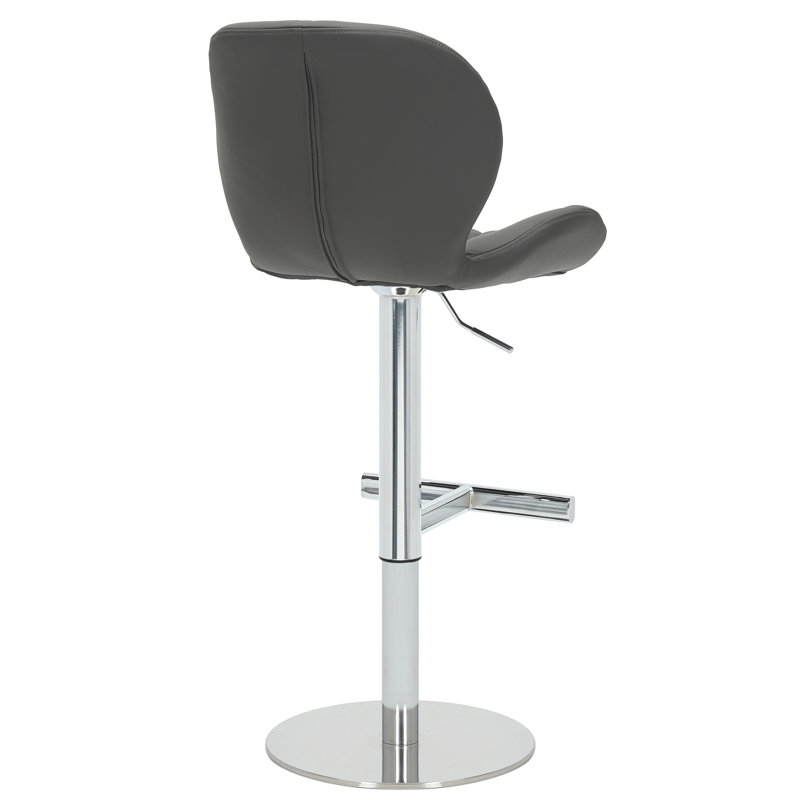Swivel Upholstered Bar Stool, Charcoal