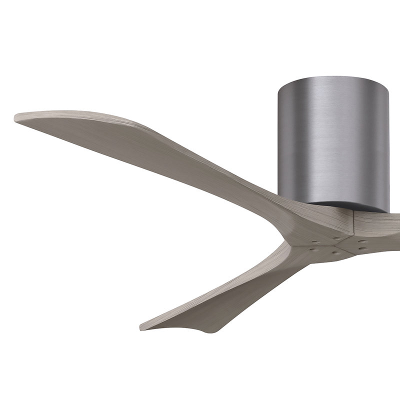 Ventilateur de plafond à 3 pales Olivier, Étain brossé, Ton bois de frêne gris, 52"