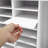 Paper And Mail Organizer Storage Cabinet With 24 Compartments And 2 Drawers-1984639043