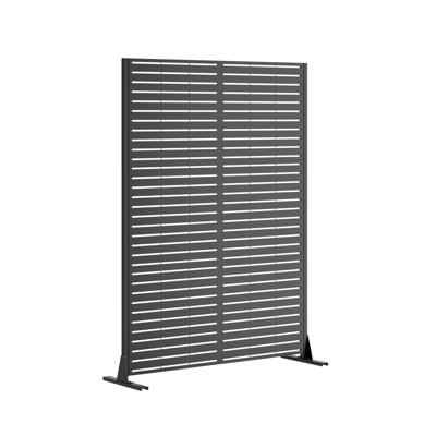 Écran d'intimité en métal pour l'extérieur autoportant, panneaux de clôture décoratifs en métal H 72 po x l 46 po avec base stable, écrans de séparation portables pour patio, terrasse, balcon, cour, jardin