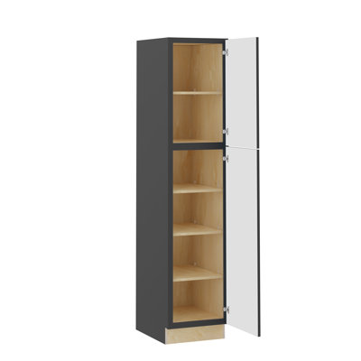 Gallery Express Briar Assembled 18 in W X 24 in D X 84 in H Pantry Kitchen Cabinet with Sft Clse Right in Onyx