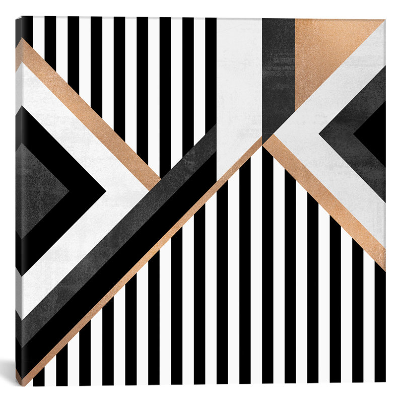 «Stripe Combination», impression sur toile tendue, H 37 po x l 37 po x P 1,5 po, Pas de tapis, Toile tendue