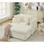 Oversized Corduroy Chaise Longue With Ottoman-1612799223
