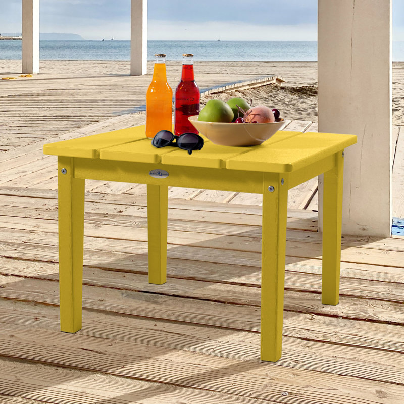 Middendorf Adirondack Outdoor Patio Table, 17" H x 22.75" W x 22.75" D, Sunbeam Yellow