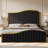 Callisburg Upholstered King Bed Frame with Harp Headboard & Footboard, Black-763182681-763182680
