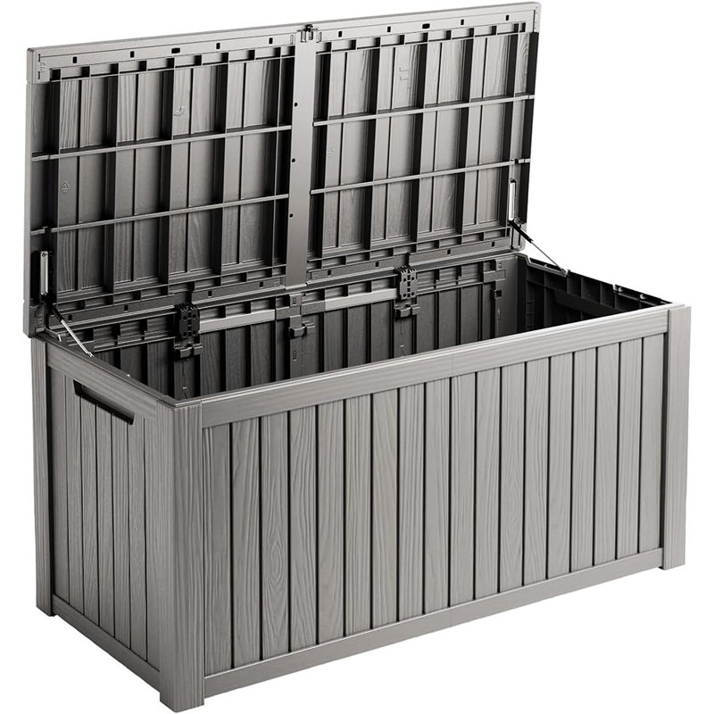 180 Gallon Waterproof Deck Box, Lockable Resin Storage Box For P...