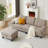 Marchel Upholstered L-Shaped Sectional with Ottoman Reversible-2102501054