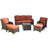 Caberfae Wicker 5 - Person Patio Conversation Set with Cushions-1914073219-1998721498