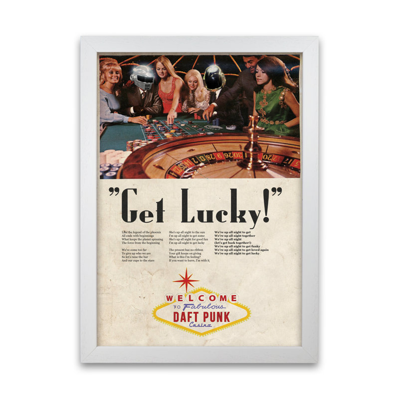 Get Lucky Daft Punk by David Redon - Print, White Grain, 84 cm H x 59.4 cm W x 5 cm D
