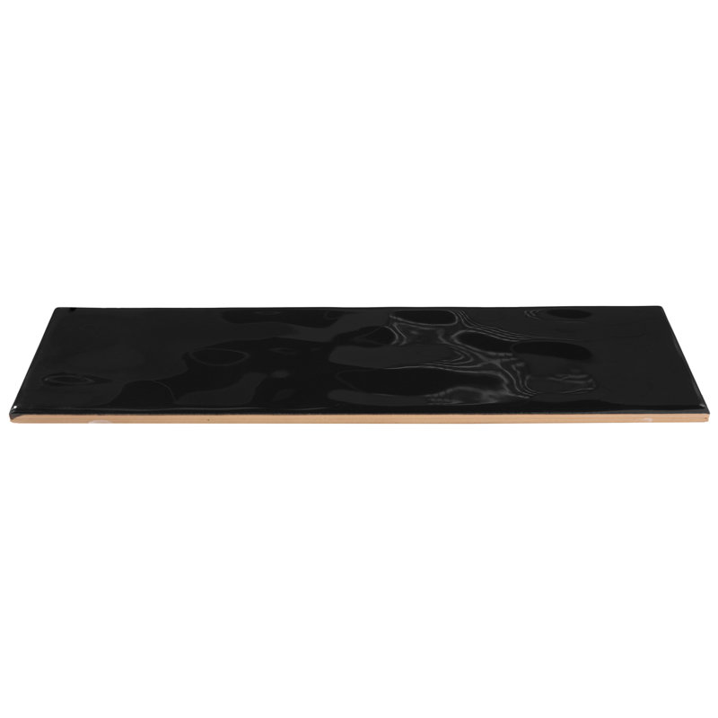 3" x 12" Flat Ceramic Subway Wall Tile, Black