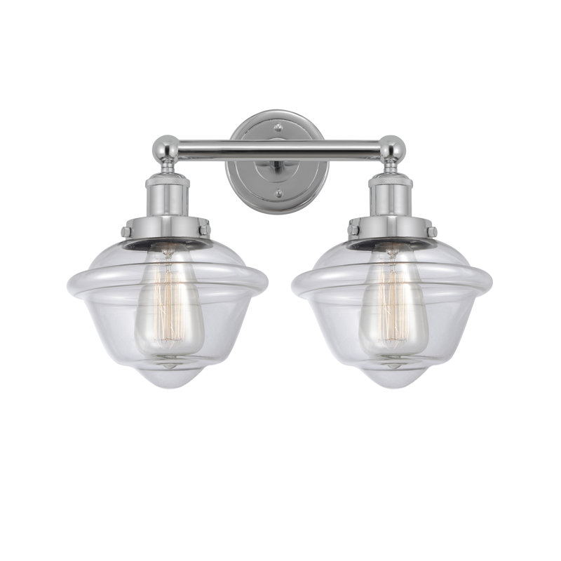 Éclairage pour meuble-lavabo à 2 lumières à intensité variable Grourke, Transparent, Chrome poli