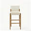 Tabouret de bar moderne en bois massif de 72,4 cm (28,5 po) avec coussin en polyester, lot de 2