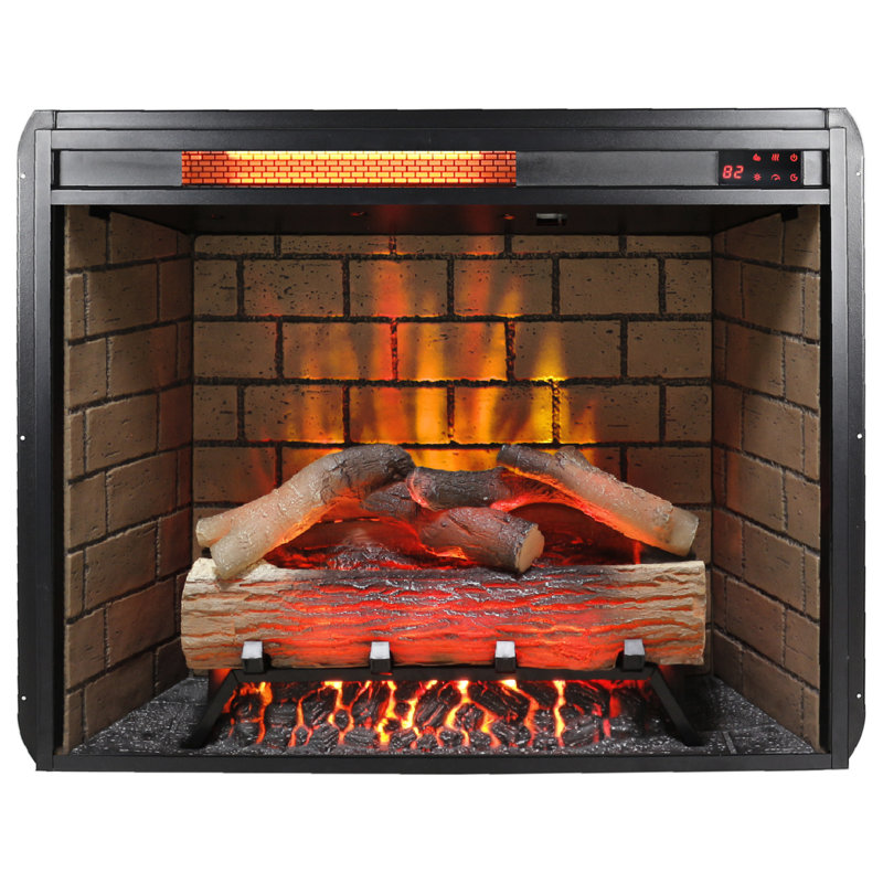 Foyer électrique de 28 pouces avec ensemble de garniture amovible, chauffage à panneau tactile, foyer sans fumée, flamme réglable et luminosité de lit de braise, 1 500 W de chaleur, 5 000 / H, 400 pieds carrés Pi. Plage de chauffage, 3 installation