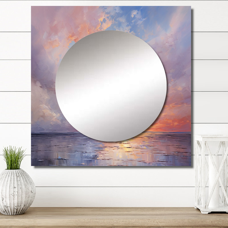 Miroir mural de salon Emmalene - Paysages, 23 po x 23 po