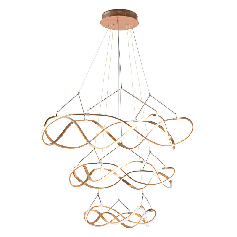 Berto 6 - Light LED Chandelier, Rose Gold