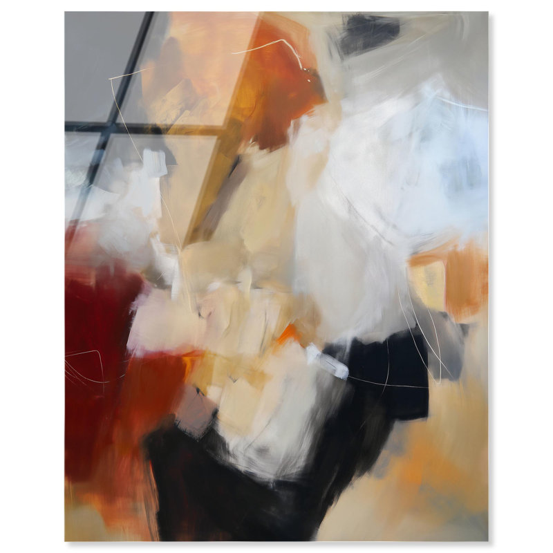 «Earth and Fire II Acrylique Modern Abstracts» par Art Remedy, prêt à être accroché, H 20 po x l 16 po