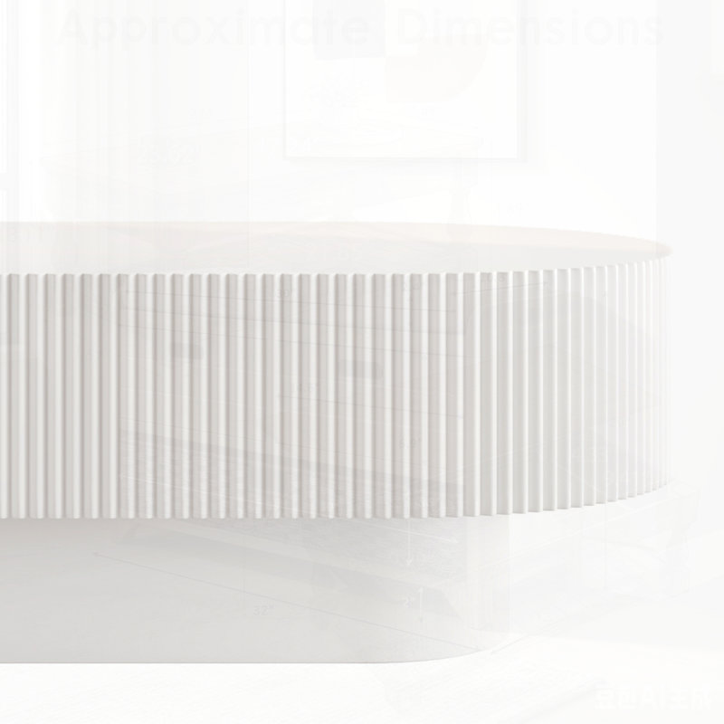 Table basse Elegant Farmhouse, White, 19.5" H x 48.4" W x 26.7" D