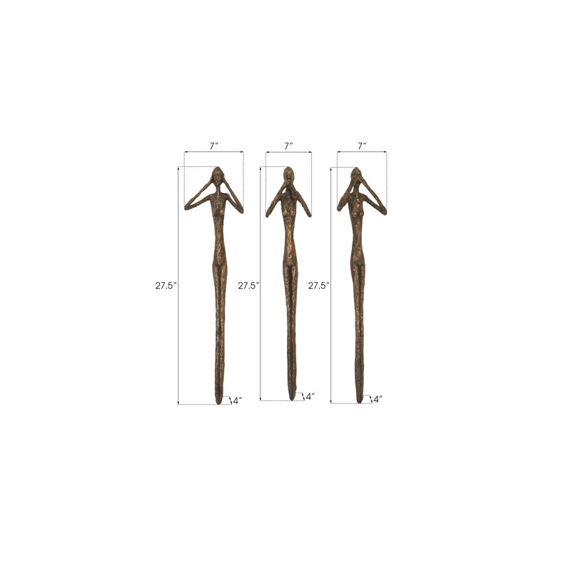 3 Piece Wall Décor Set, Bronze