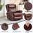 Heat Massage Manual Recliner Chair with Rocker and Swivel in Genuine leather for Living Room,Red