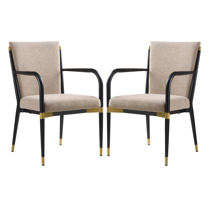  Ensemble de 2 chaises d'appoint luxueuses et luxueuses, noir et luxueux, cadre en métal