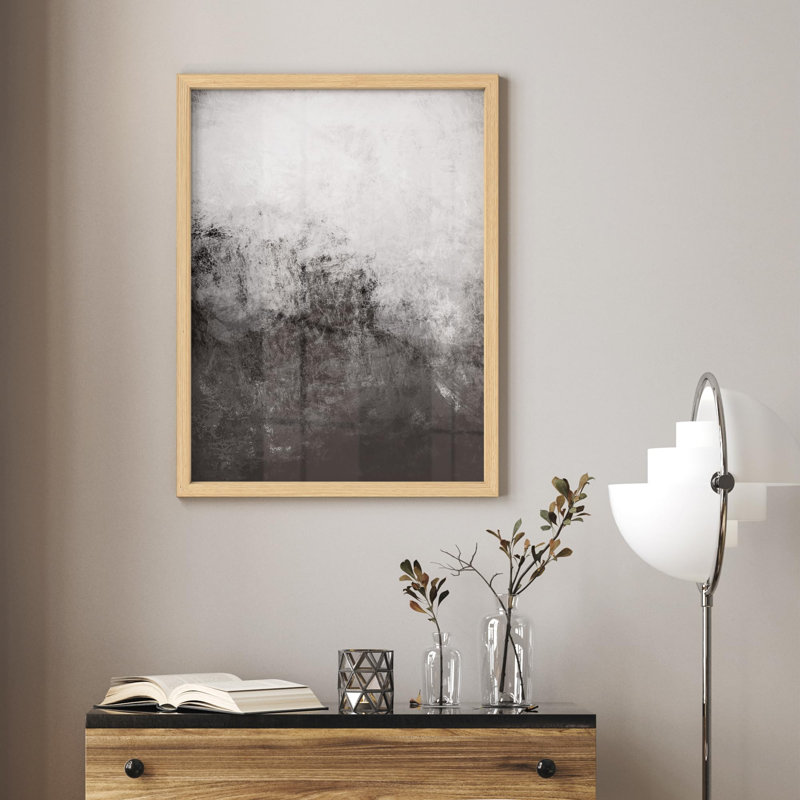Illustration abstraite de l'espace contemporain noir avec petit décor, Naturel, H 10 po x l 8 po