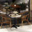Table carrée en marbre fritté d'aspect marbre - Base en fonte robuste pour bistro, café, bar et maison